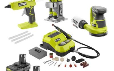 RYOBI ONE+ 18V Cordless 4-Tool Kit with 2 Batteries and Charger