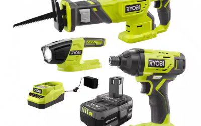 Ryobi ONE+ 18V Cordless 3 Tool Combo Kit w/ 4.0 Ah Battery and Charger