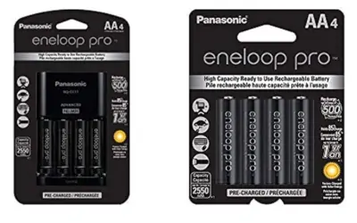 Panasonic Eneloop Pro Rechargable Batteries Bundle (8 AA and Advanced Charger)